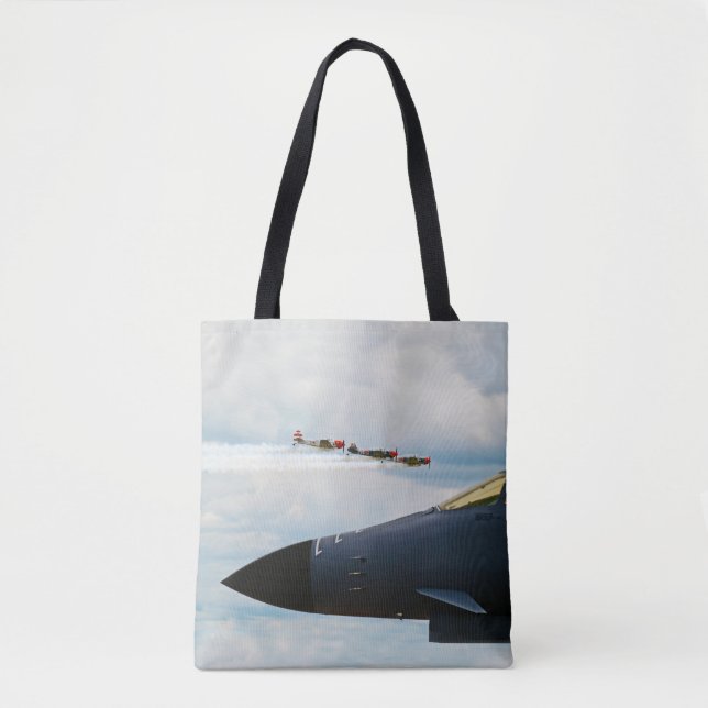 B-1 Bomber and WWII Fighters Tote Bag (Front)