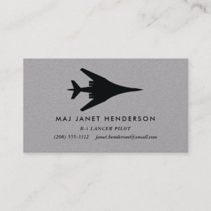 B-1 Lancer Bomber Pilot Professional Business Card