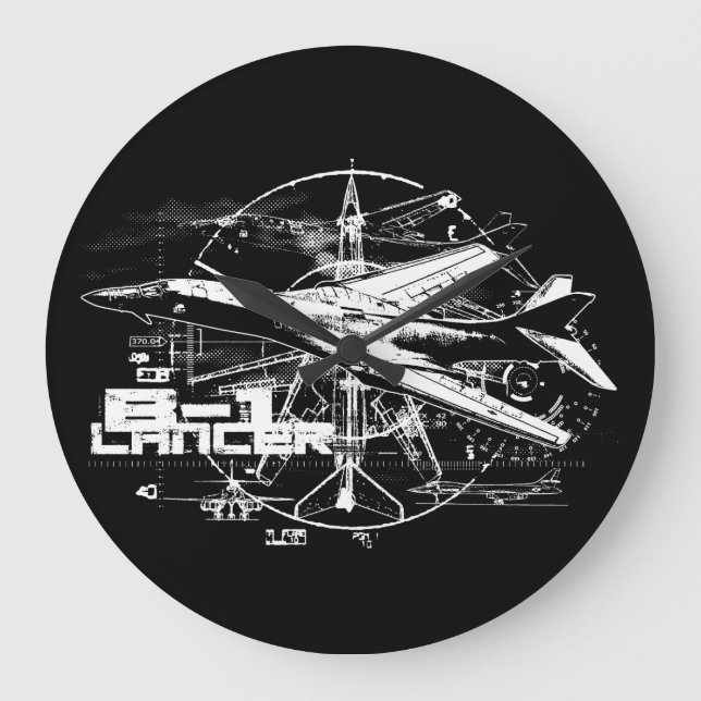 B-1 Lancer Round (Large) Wall Clock (Front)
