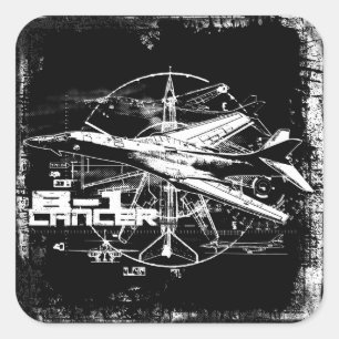 B-1 Lancer Square Stickers