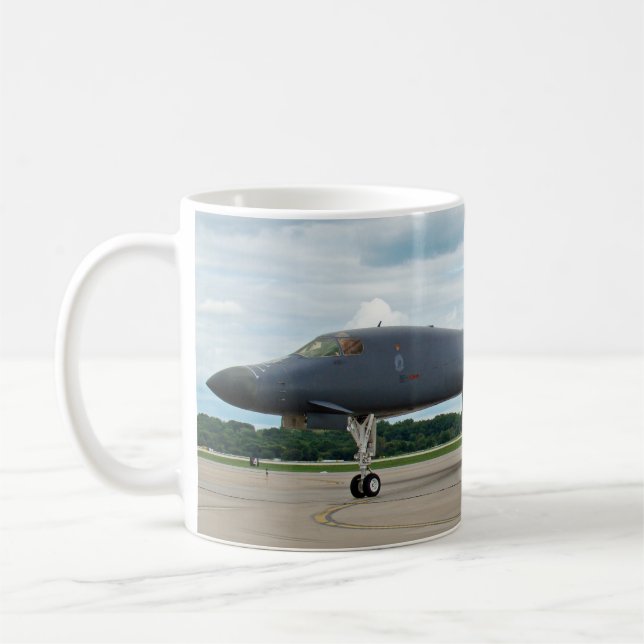 B-1B Lancer Bomber on Ground Coffee Mug (Left)