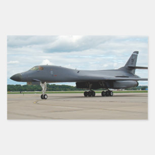 B-1B Lancer Bomber on Ground Rectangular Sticker