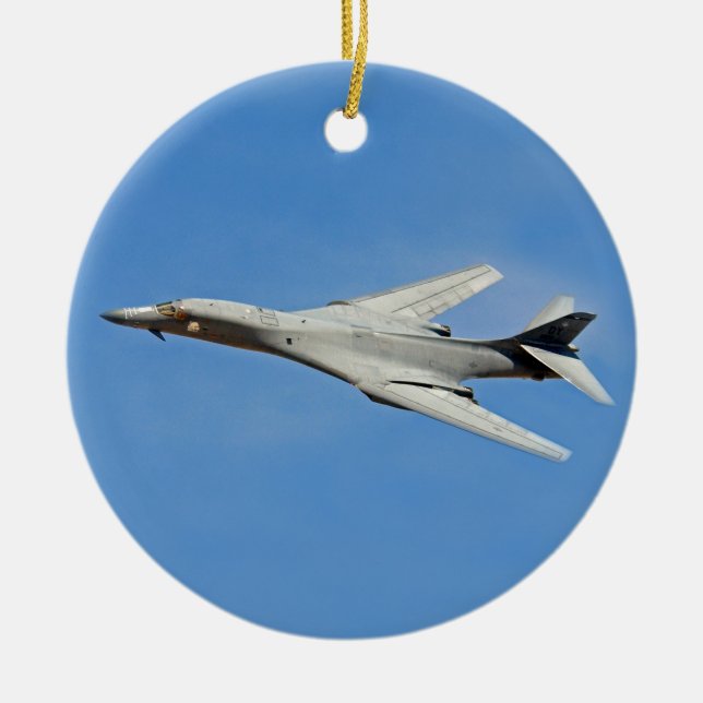 B-1B Lancer Bomber Wings Swept Ceramic Tree Decoration (Front)