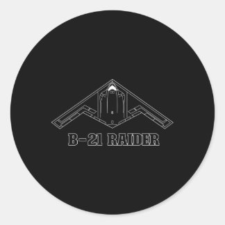 B-21 Raider Stealth Bomber Aircraft Usa Aeroplane Classic Round Sticker