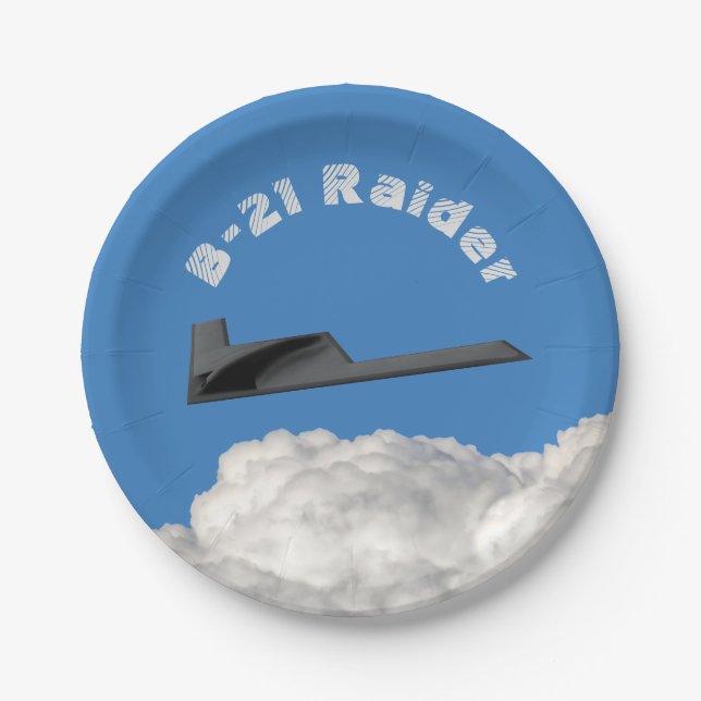 B-21 Raider Stealth Bomber Paper Plate (Front)