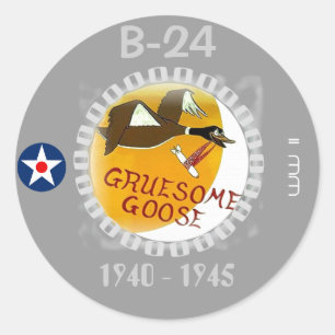 B-24 LIBERATOR HEAVY BOMBER- Misc. Nose Art Classic Round Sticker