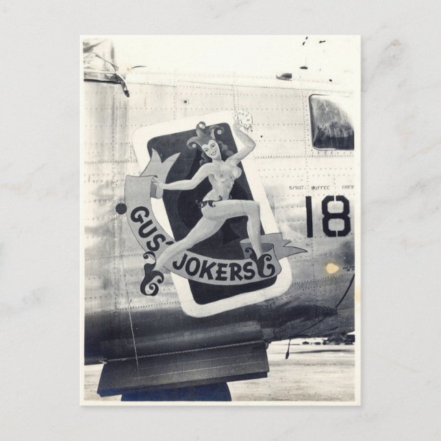 B-24 Nose Art “Gus' Jokers” Postcard (Front)