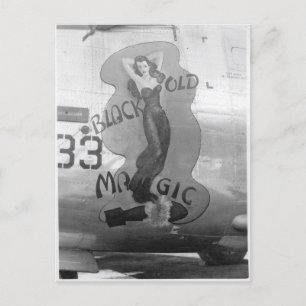 B-24 Nose Art “Old Black Magic” Postcard 