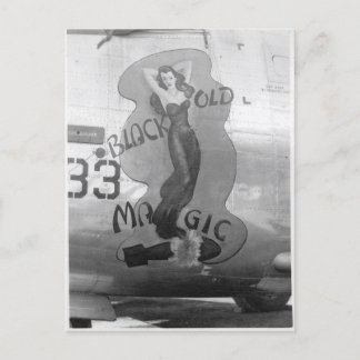 B-24 Nose Art “Old Black Magic” Postcard 