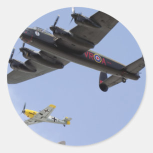 B-25 Liberator P-51 Mustang Classic Round Sticker