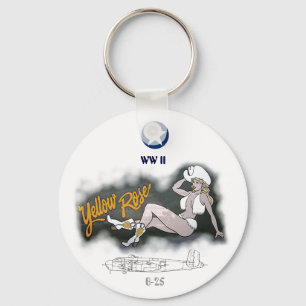 B-25 Mitchell Bomber Nose Art Key Ring