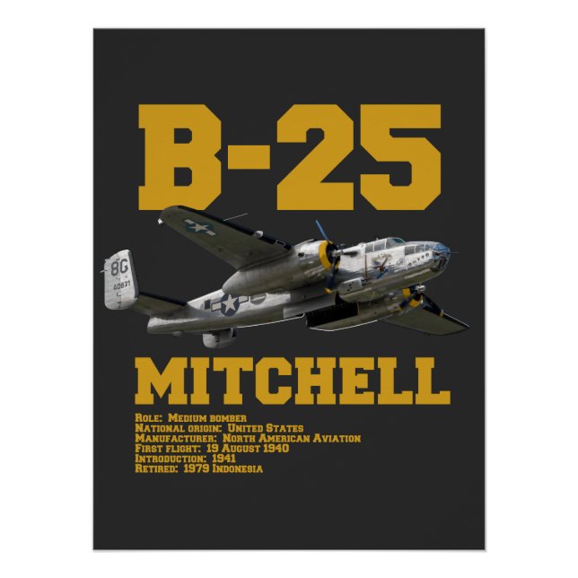 B-25 Mitchell | WW2 Plane Poster (Front)