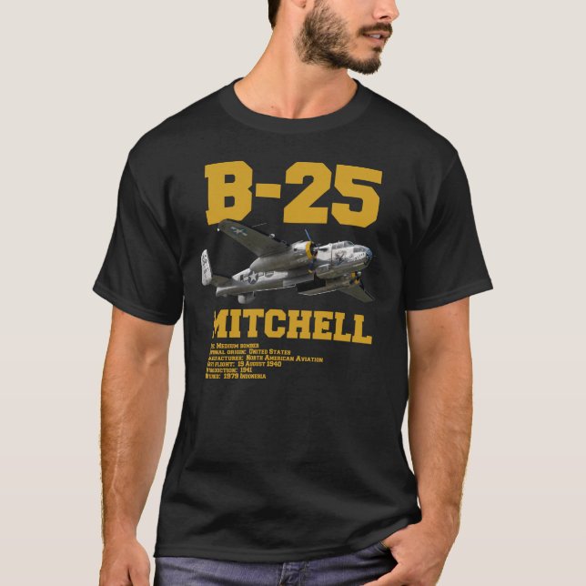 B-25 Mitchell | WW2 Plane T-Shirt (Front)