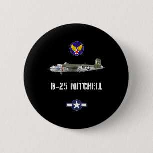 B-25 Mitchell Wwii Military Air Force Bomber With 6 Cm Round Badge
