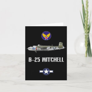 B-25 Mitchell Wwii Military Air Force Bomber With  Card