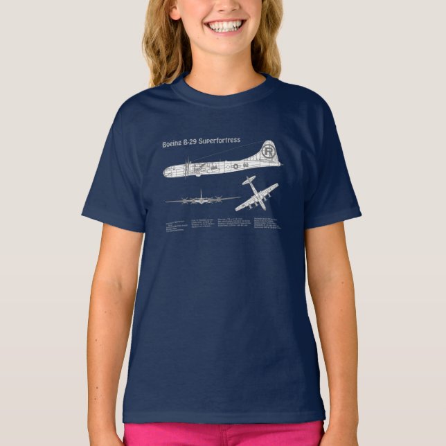 B-29 Superfortress - Aeroplane Blueprint Plans ABD T-Shirt (Front)