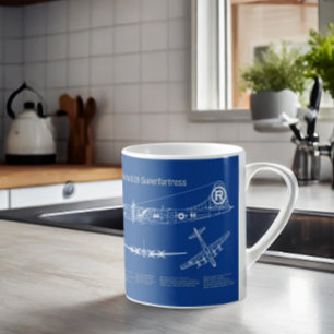B-29 Superfortress - Aeroplane Blueprint Plans AD Coffee Mug