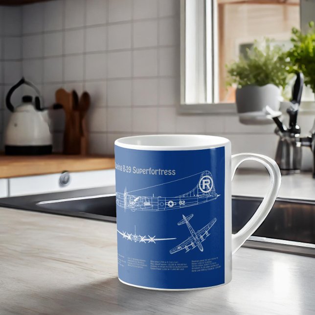 B-29 Superfortress - Aeroplane Blueprint Plans AD Coffee Mug (Creator Uploaded)