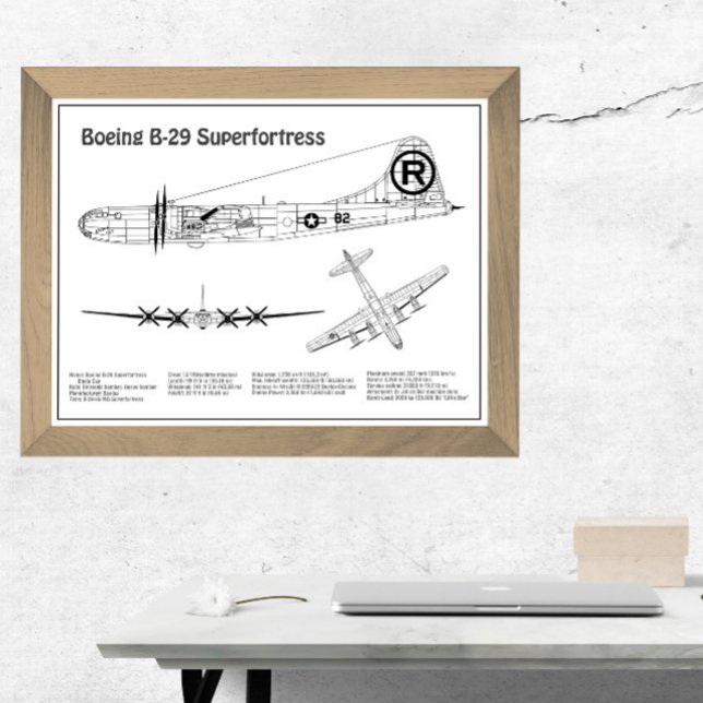 B-29 Superfortress - Aeroplane Blueprint Plans BD Photo Print (Creator Uploaded)