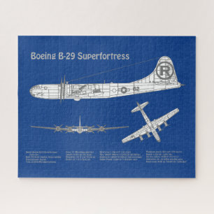 B-29 Superfortress - Airplane Blueprint Plans ABD Jigsaw Puzzle