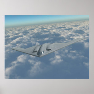 B-2 Bomber Above the Clouds Poster