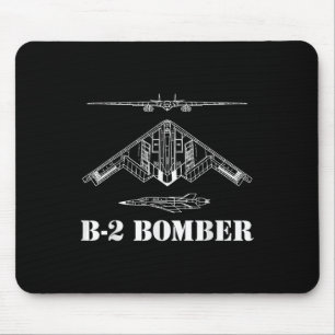 B-2 Bomber Aircraft Schematic Military Stealth Bom Mouse Mat