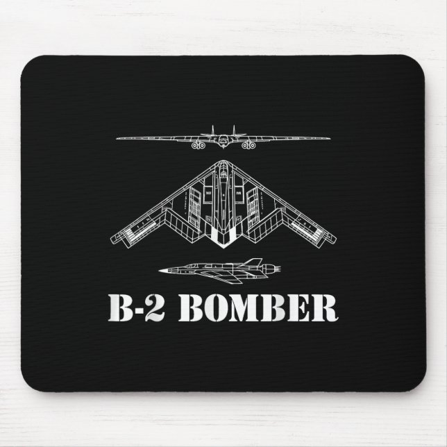 B-2 Bomber Aircraft Schematic Military Stealth Bom Mouse Mat (Front)