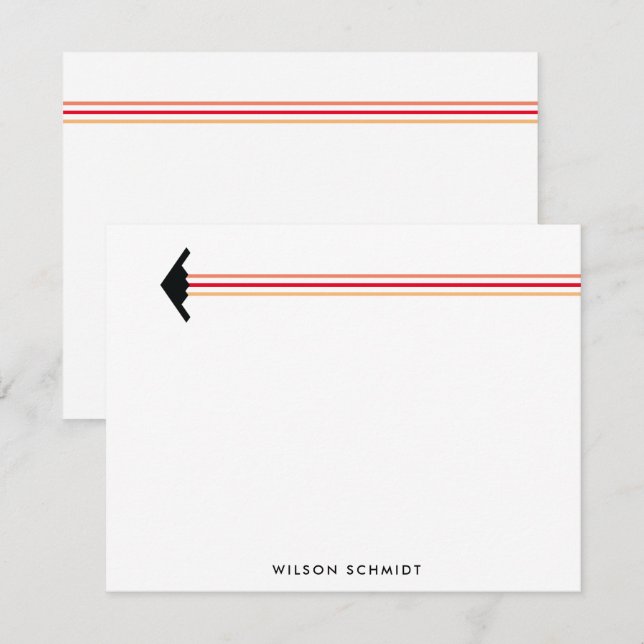 B-2 Bomber Three Colour Stripe Contrail Stationery Card (Front/Back)