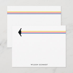 B-2 Bomber Three Colour Stripe Contrail Stationery Card