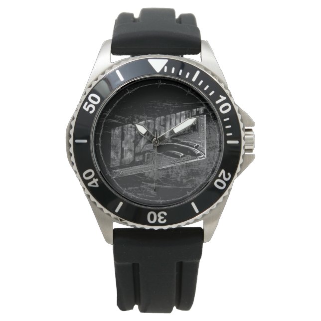 B-2 Spirit Crown Protector Black Rubber Watch (Front)