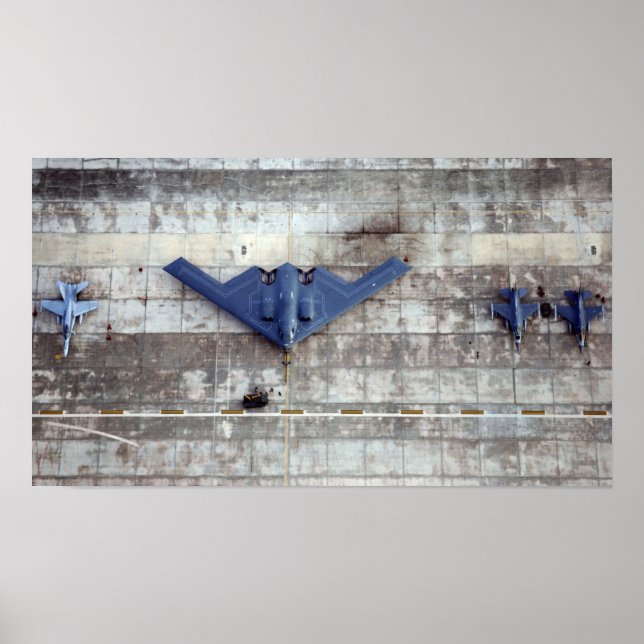 B-2 Spirit, F-16 Fighting Falcons & F-18 Hornet Poster (Front)