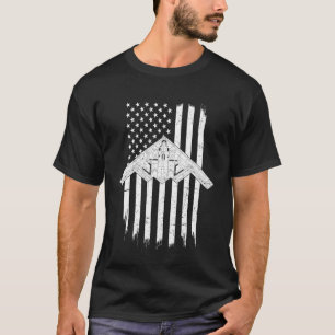 B-2 Spirit Stealth Bomber Military Aircraft Flag U T-Shirt