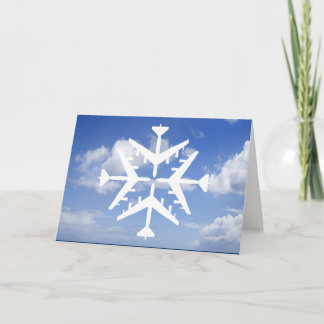 B-52 Aircraft Snowflake Holiday Card
