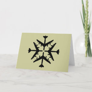 B-52 Aircraft Snowflake Holiday Card