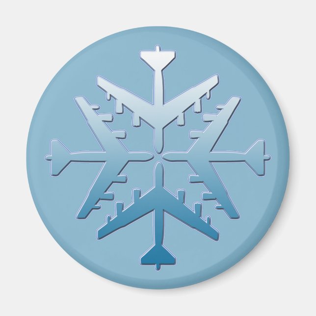 B-52 Aircraft Snowflake Magnet (Front)