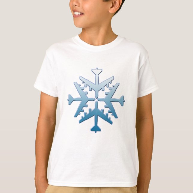 B-52 Aircraft Snowflake T-Shirt (Front)