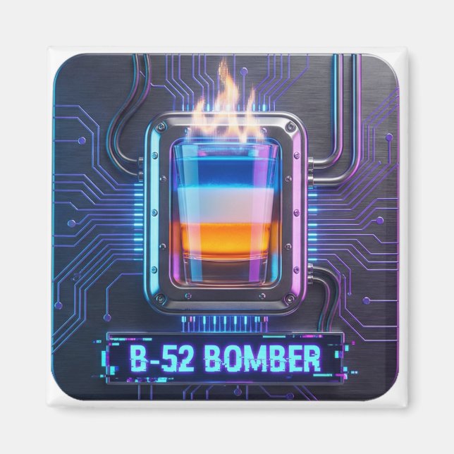 B-52 Shot Cyberpunk Bar Magnet (Front)