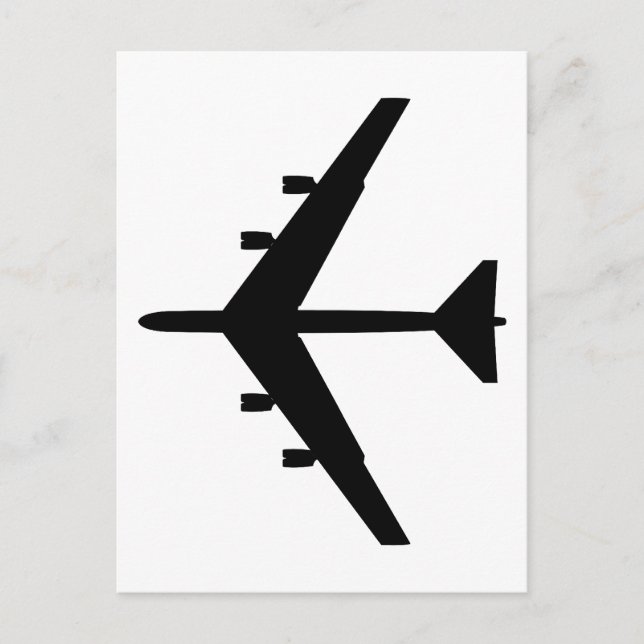 B-52 Silhouette - Black Postcard (Front)