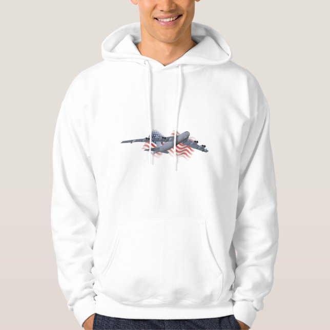B-52 Strategic Bomber with American Flag Hoodie (Front)