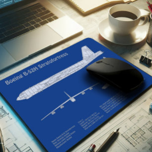B-52 Stratofortress - Aeroplane Blueprint Plans AB Mouse Mat