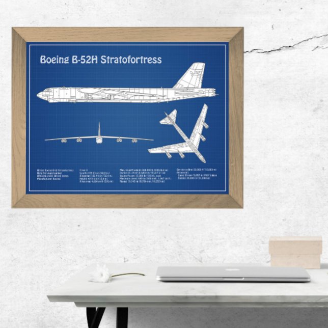 B-52 Stratofortress - Aeroplane Blueprint Plans AB Photo Print (Creator Uploaded)