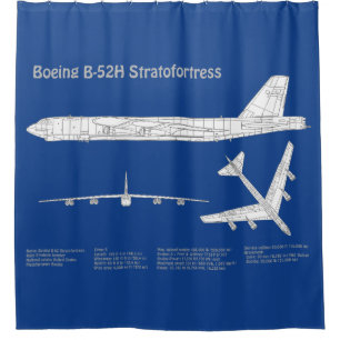B-52 Stratofortress - Aeroplane Blueprint Plans AB Shower Curtain