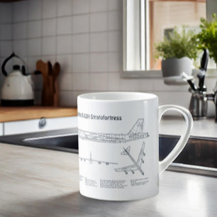 B-52 Stratofortress - Aeroplane Blueprint Plans BD Coffee Mug