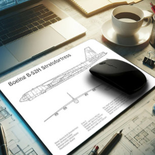 B-52 Stratofortress - Aeroplane Blueprint Plans BD Mouse Mat