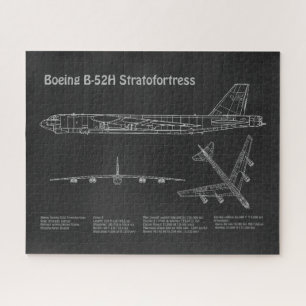B-52 Stratofortress - Airplane Blueprint Plans PD Jigsaw Puzzle