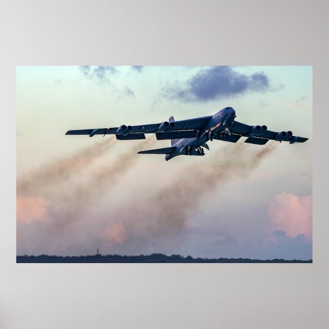 B-52 Stratofortress Sunset Flight Poster (Front)
