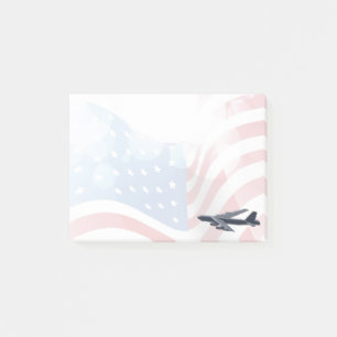 B-52 Stratofortress with American Flag Background Post-it Notes