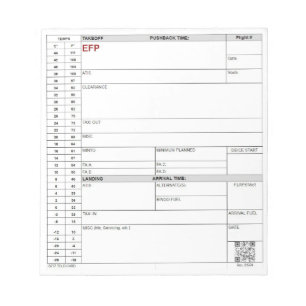 B-737 T.O.L.D. NOTEPAD