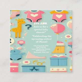 B ABYGIRLSHOWER PASTEL GREEN multiekemental Enclosure Card