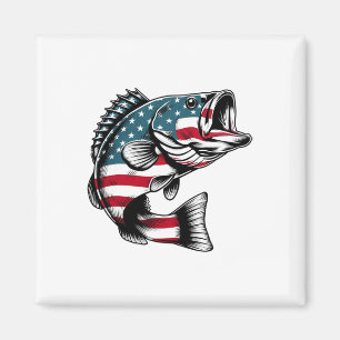 B American Usa Flag Fishing Magnet